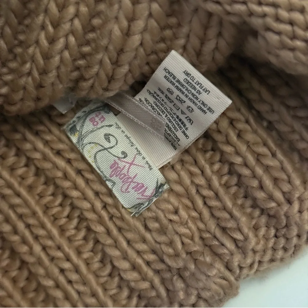 Free People Cozy Tan Knit Beanie